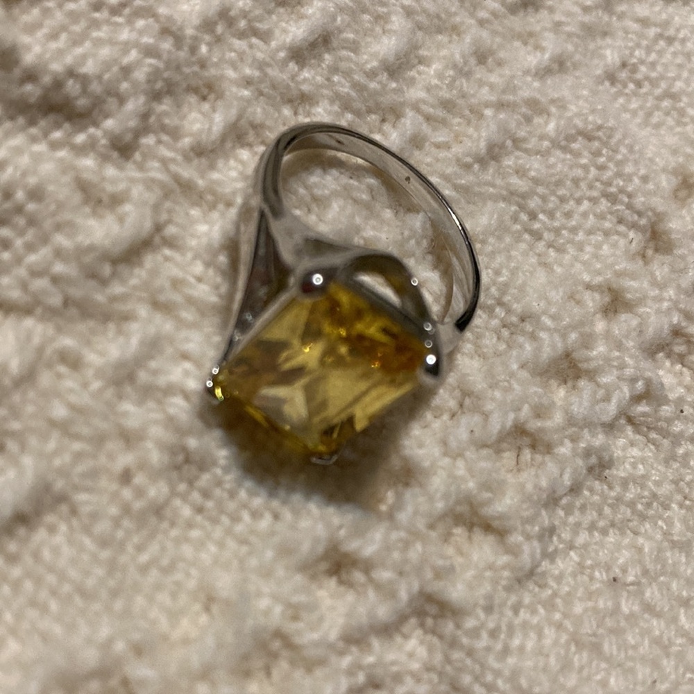 Yellow Crystal Cocktail Ring - Women's Jewelry